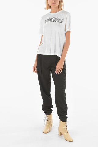 Contrasting Printed Crew-neck T-shirt