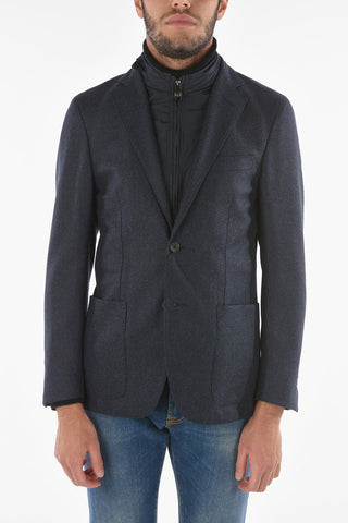 ID Wool and Cashmere Blazer with Removable Chest Piece