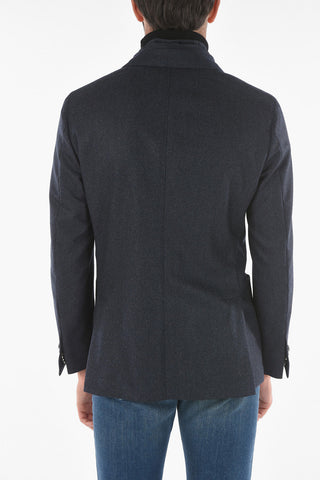 ID Wool and Cashmere Blazer with Removable Chest Piece