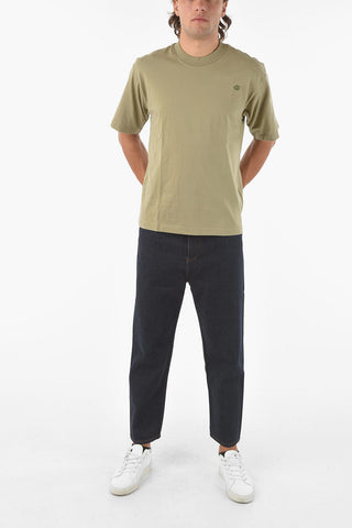 Solid Color Cotton Crew-Neck T-shirt