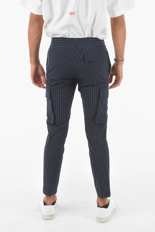 Pantaloni SMITHY Gessato con Elastico in Vita