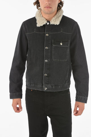 Slim Fit DOUGLAS Denim Jacket with Shearling Collar