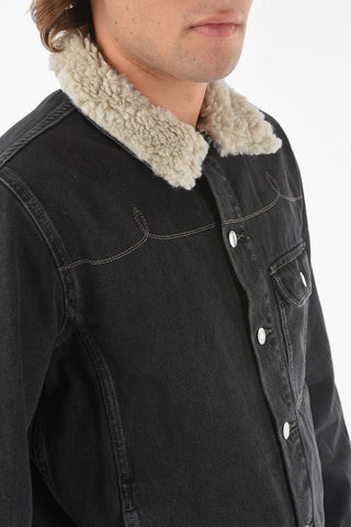 Slim Fit DOUGLAS Denim Jacket with Shearling Collar