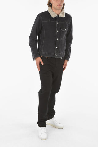 Slim Fit DOUGLAS Denim Jacket with Shearling Collar