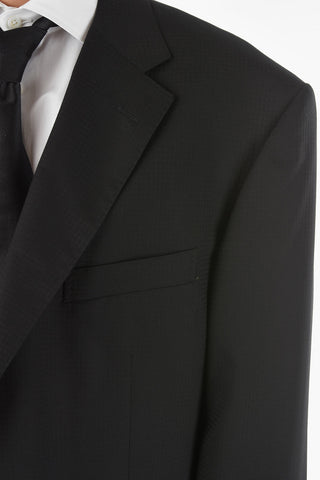 Virgin Wool LEADER Suit with Minicheck Pattern