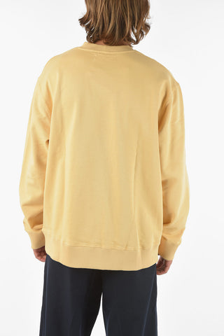 Solid Color Cotton TOSCAN Crew-Neck Sweatshirt