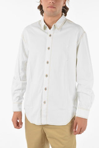 Classic Collar Denim Washout WOLF Shirt