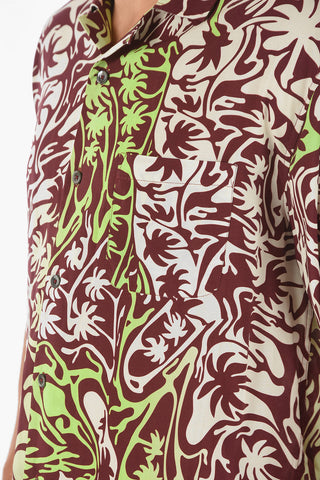 Camicia PSYCHEDELIC con Stampa Palme All Over