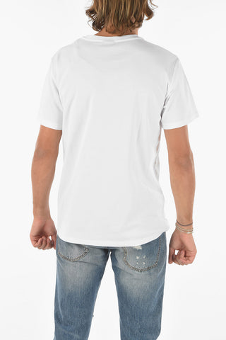 T-shirt Girocollo con Stampa Coccodrillo
