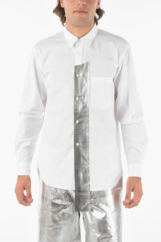 HOMME PLUS Metallic Details Classic Collar PopelineShirt