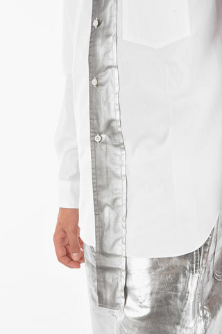 HOMME PLUS Metallic Details Classic Collar PopelineShirt
