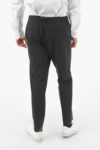 windowpane check AGNAR drawstring waist pants