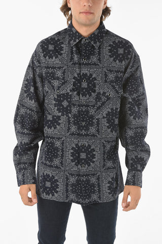 Camicia ZID in Velluto a Coste con Motivo Paisley
