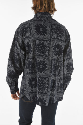 Camicia ZID in Velluto a Coste con Motivo Paisley