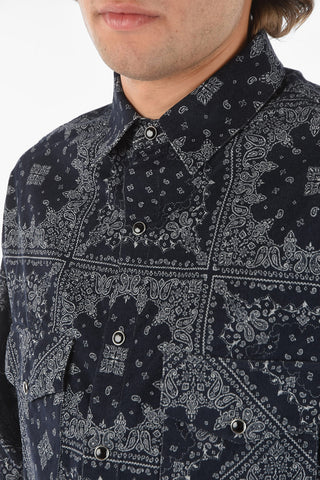 Camicia ZID in Velluto a Coste con Motivo Paisley