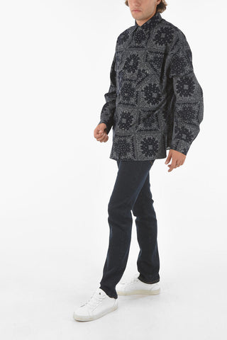 Camicia ZID in Velluto a Coste con Motivo Paisley