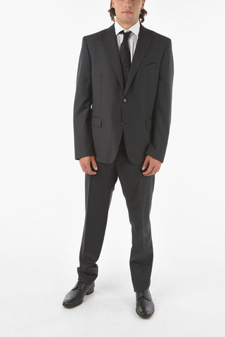 CC COLLECTION Virgin Wool RESET Suit with Bird's eye Pattern