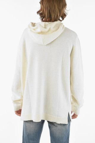 Maglia con Ricamo Paillettes e Cappuccio