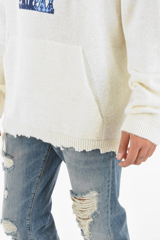 Maglia con Ricamo Paillettes e Cappuccio
