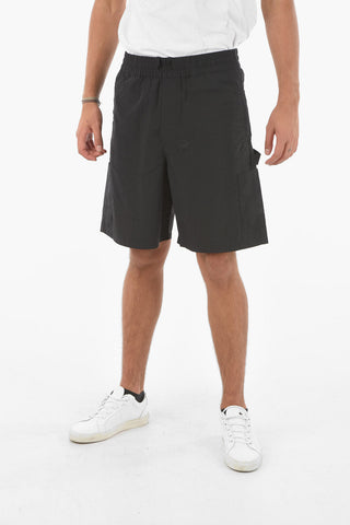 Shorts Cargo in Nylon con Elastico in Vita