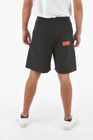 Shorts Cargo in Nylon con Elastico in Vita