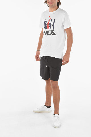 Shorts Cargo in Nylon con Elastico in Vita