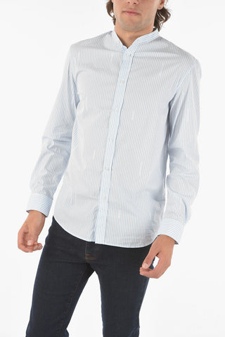 Camicia STAN OFFICIER a Righe Awning con Collo Coreano 