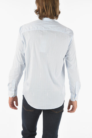 Camicia STAN OFFICIER a Righe Awning con Collo Coreano 