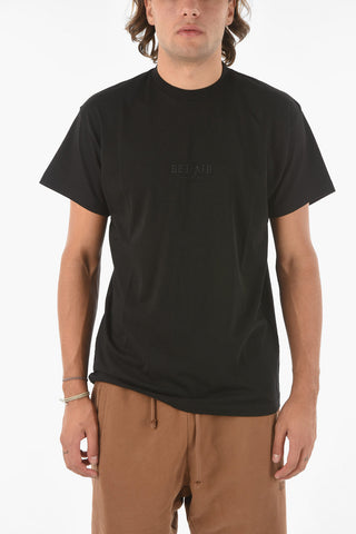 Gothic Font Embroidered Crew-Neck T-shirt