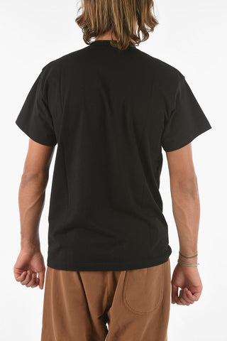Gothic Font Embroidered Crew-Neck T-shirt