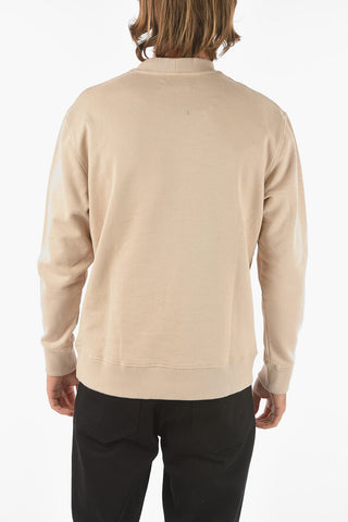 Solid Color Cotton TOSCAN Crew-Neck Sweatshirt