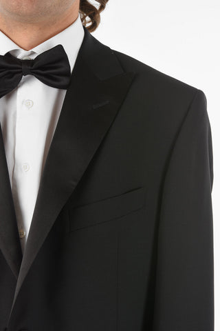 CC COLLECTION Virgin-wool CERIMONY RIGHT Suit with Satin Peak Lapel