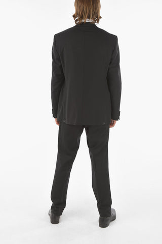 CC COLLECTION Virgin-wool CERIMONY RIGHT Suit with Satin Peak Lapel