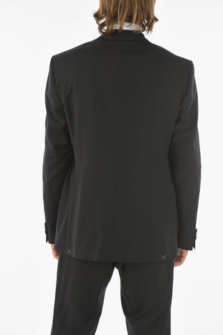 CC COLLECTION Virgin-wool CERIMONY RIGHT Suit with Satin Peak Lapel