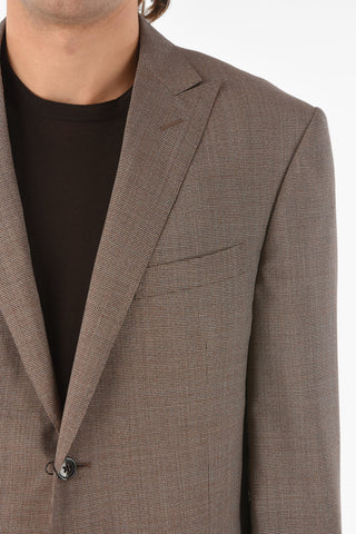 Virgin Wool ACADEMY Suit with Peak Lapel