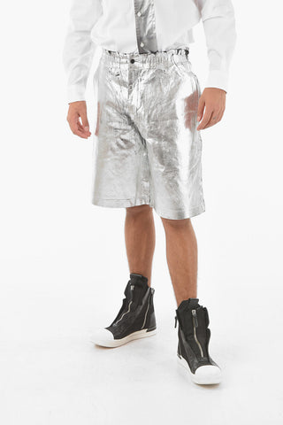 HOMME PLUS Shorts in Ecopelle Laminata 