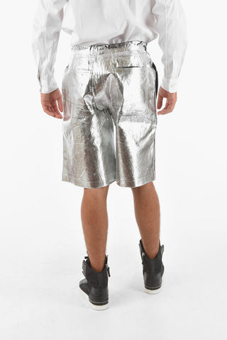 HOMME PLUS Shorts in Ecopelle Laminata 
