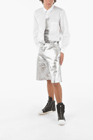 HOMME PLUS Shorts in Ecopelle Laminata 