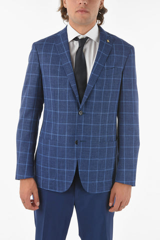 CC COLLECTION check half lining side vents 2-button RIGHT blazer