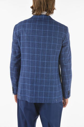 CC COLLECTION check half lining side vents 2-button RIGHT blazer