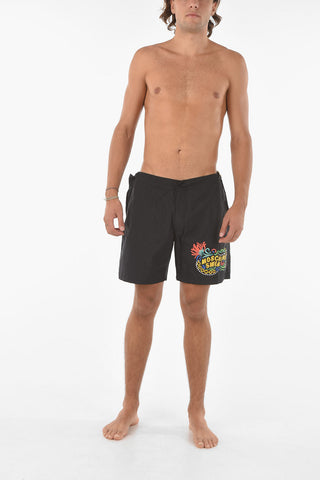 Golden Details Printed Shorts Swim