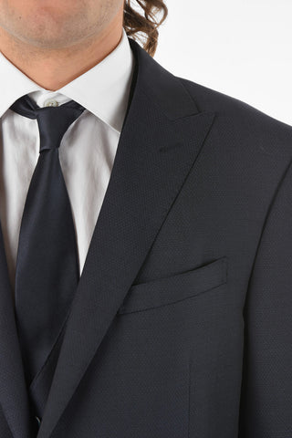 Virgin Wool CERIMONY ACADEMY 3-piece Suit with Peak Lapel
