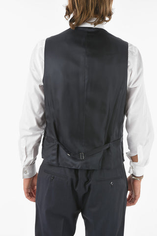 Virgin Wool CERIMONY ACADEMY 3-piece Suit with Peak Lapel