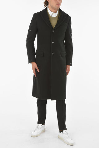 back printed 3-button chesterfield coat