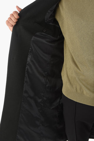 back printed 3-button chesterfield coat