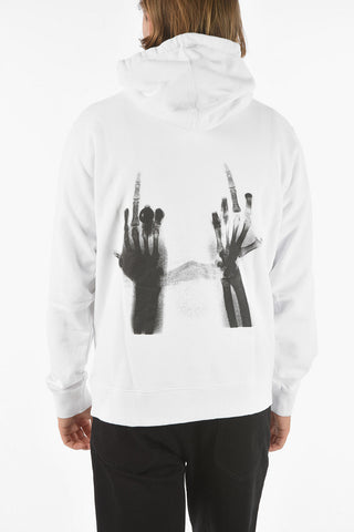 Felpa MIDDLEFINGERS B&W con Cappuccio e Maxi Tasca a Toppa Frontale
