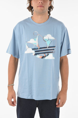 Frontal Printed SUMMER TREFOIL Crew-neck T-shirt