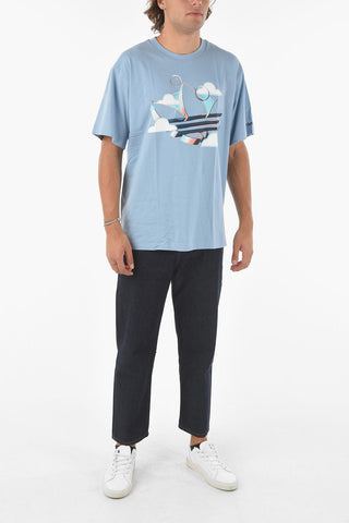 Frontal Printed SUMMER TREFOIL Crew-neck T-shirt