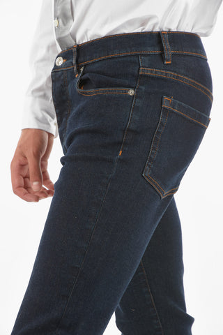 17cm Visible Stitchings 5 Pockets Jeans