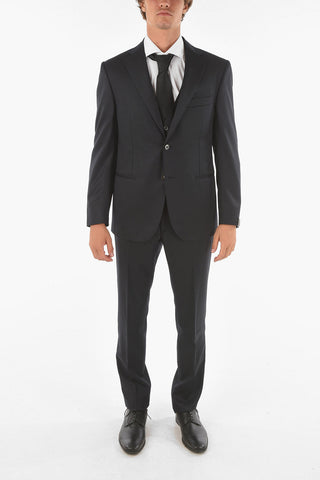 center vent notch lapel CERIM.ACADEMY 3 piece waistcoat suit